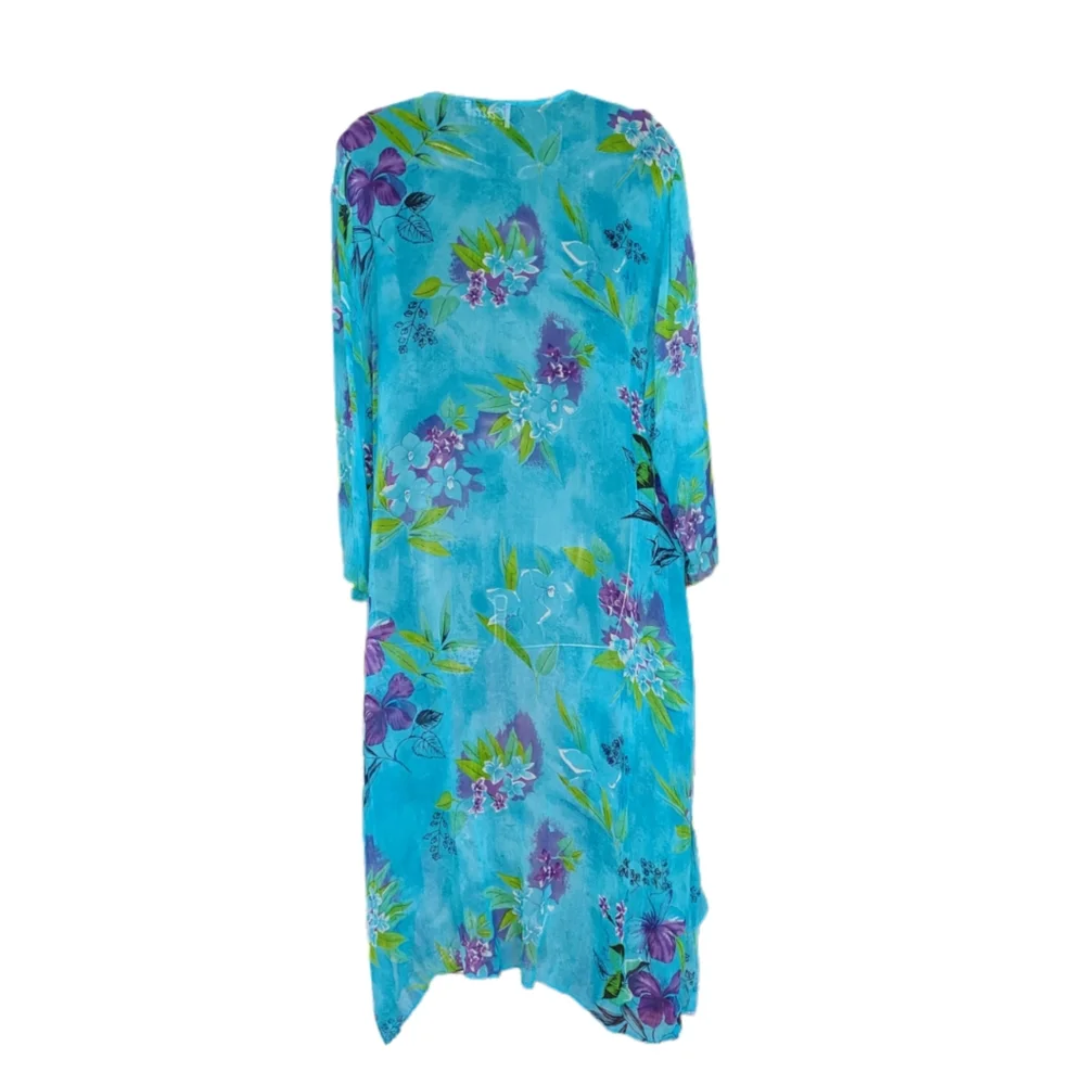 CAITE WOMEN FLORAL PRINT WITH  SEQUINS DUSTER - Picture 7 of 7